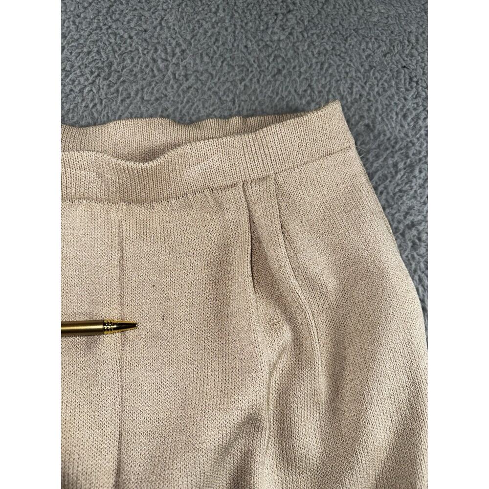 St John Pants Women 8 Pull On Pleated Front Straight Leg Heavy‎ Knit High Rise - Picture 8 of 14